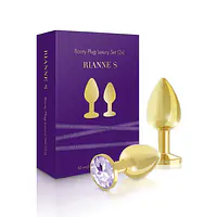 Набір металевих анальних пробок із кристалом RIANNE S – Booty Plug Luxury Set, діаметр 3 та 3,5 см - Master