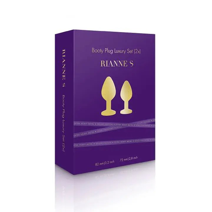Набір металевих анальних пробок із кристалом RIANNE S – Booty Plug Luxury Set, діаметр 3 та 3,5 см - Master