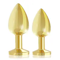 Набір металевих анальних пробок із кристалом RIANNE S – Booty Plug Luxury Set, діаметр 3 та 3,5 см - Master