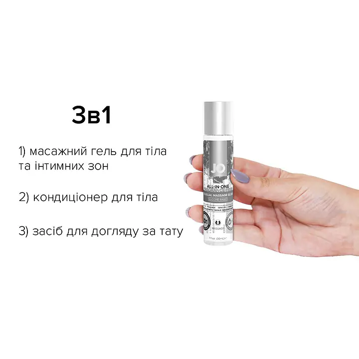 Гель для масажу на силіконовій основі JO ALL-IN-ONE MASSAGE GLIDE - FRAGANCE FREE (30 мл) - Master