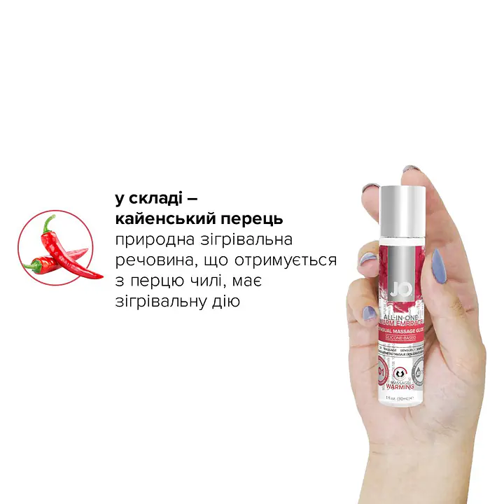 Розігрівальний масажний гель та змазка 2 в 1 JO All-in-one Massage Glide - WARMING (30 мл) - Master