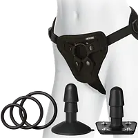 Набір для страпона Doc Johnson Vac-U-Lock Dual Density Starter Set Vanilla, діаметр 2х3,8 см, 5,1 см - Master