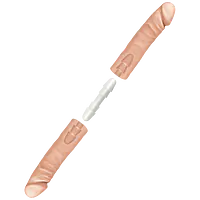 Фалоімітатор подвійний Doc Johnson The D - Double D - 16 Inch - ULTRASKYN, діаметр 4,4 см, Vack-U-Lo - Master