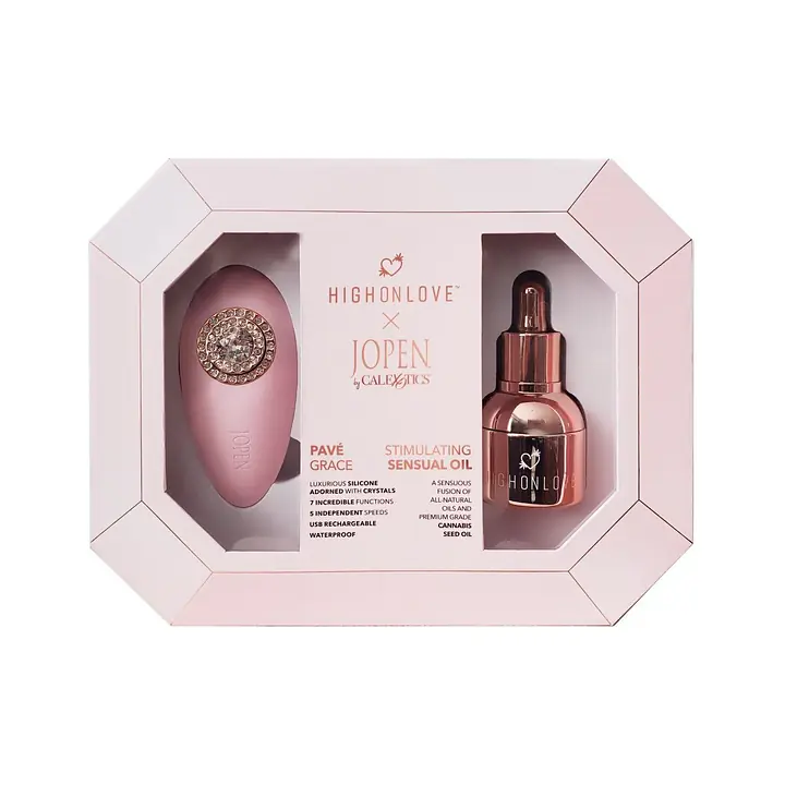 Подарунковий набір HighOnLove&JOPEN: Objects of Desire (краплі для клітора і вібратор з кристалами - Master