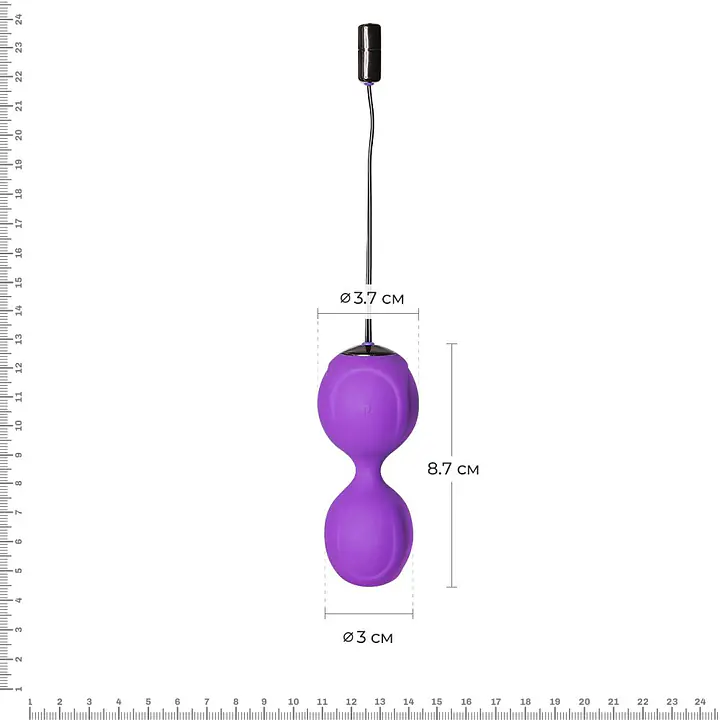 Вагінальні кульки з вібрацією Adrien Lastic Kegel Vibe Purple, діаметр 3,7 см - Master