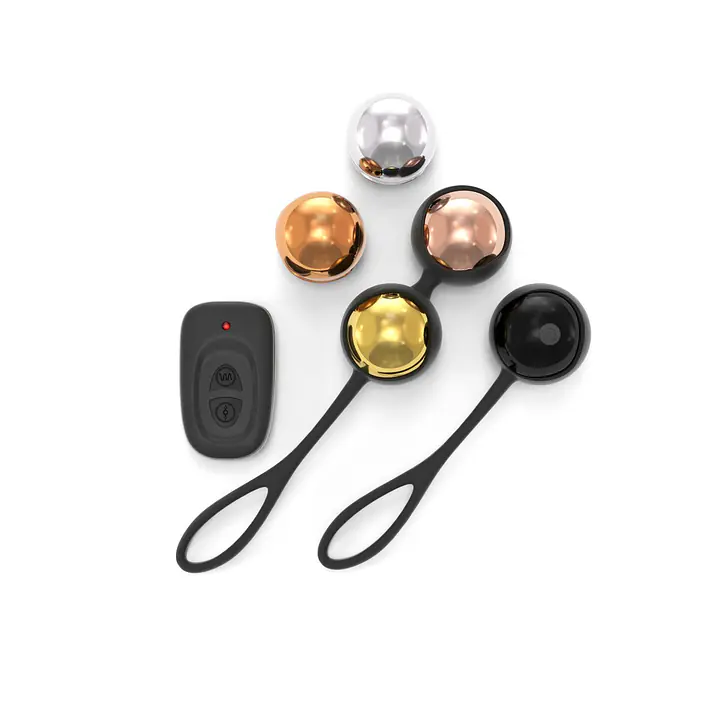 Набір вагінальних кульок Dorcel Training Balls, діам. 3,4 см, вага 20-117гр, є вібрація, пульт ДК - Master