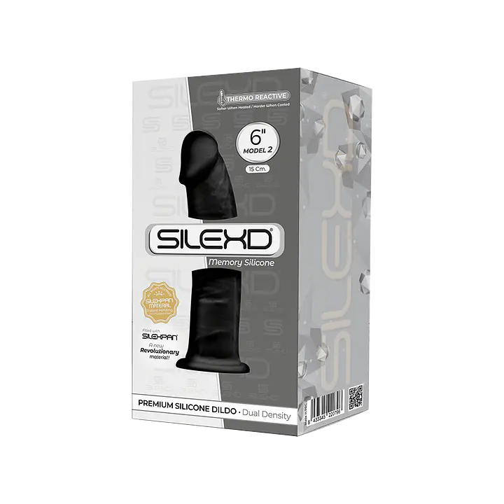 Фалоімітатор SilexD Robby Black (MODEL 2 size 6in), двошаровий, силікон + Silexpan, діаметр 3,5см - Master