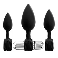 Набір анальних вібропробок Bathmate Anal Training Plugs VIBE, діаметр 2,5 см - 3,1см - 3,8см - Master