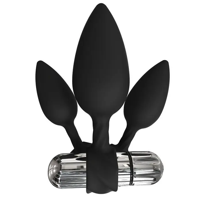 Набір анальних вібропробок Bathmate Anal Training Plugs VIBE, діаметр 2,5 см - 3,1см - 3,8см - Master