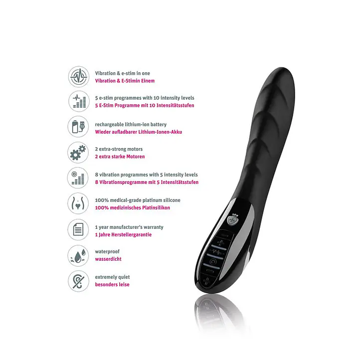 Вібратор з електростимуляцією Mystim Sizzling Simon eStim Black, міостимулятор - Master