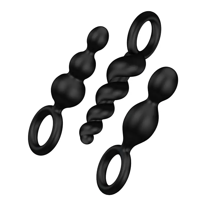 Набір анальних іграшок Satisfyer Plug black (set of 3) - Booty Call, макс. діаметр 3 см - Master