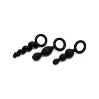 Набір анальних іграшок Satisfyer Plug black (set of 3) - Booty Call, макс. діаметр 3 см - Master