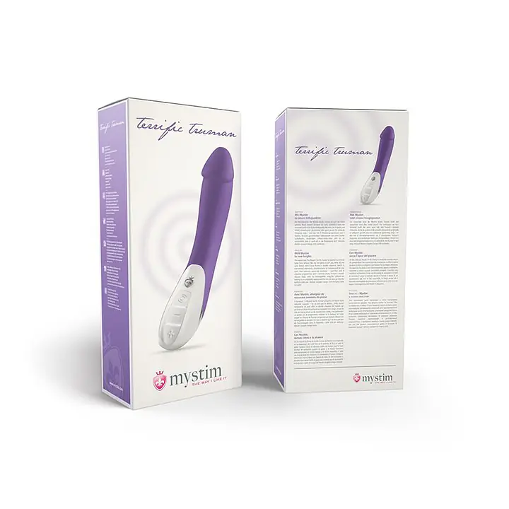 Потужний вібратор Mystim Terrific Truman Purple з двома моторами і вираженою головкою - Master