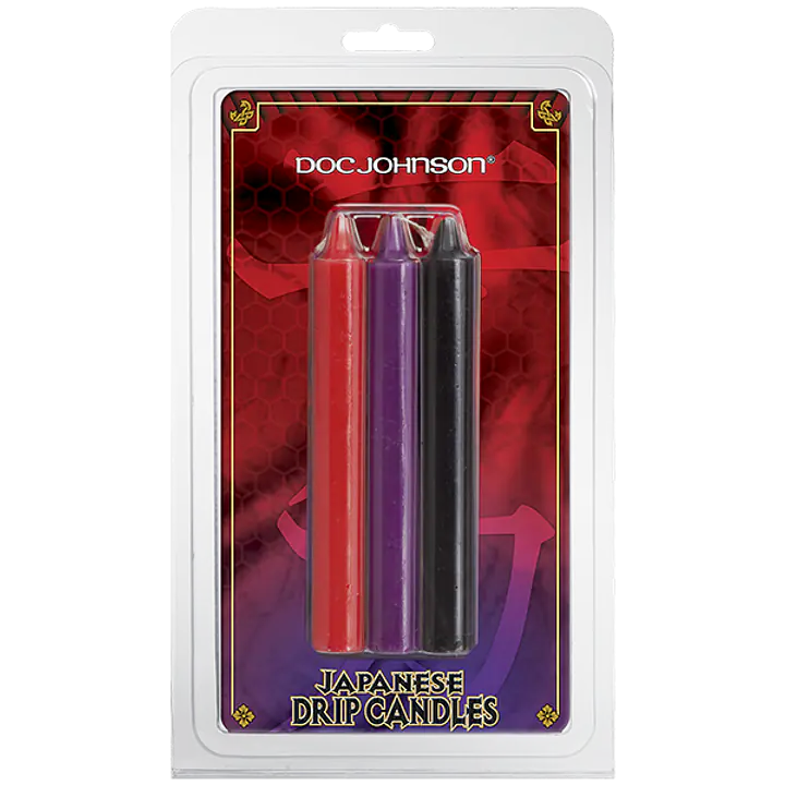 БДСМ свічки низькотемпературні Doc Johnson Japanese Drip Candles - 3 Pack Multi-Colored - Master