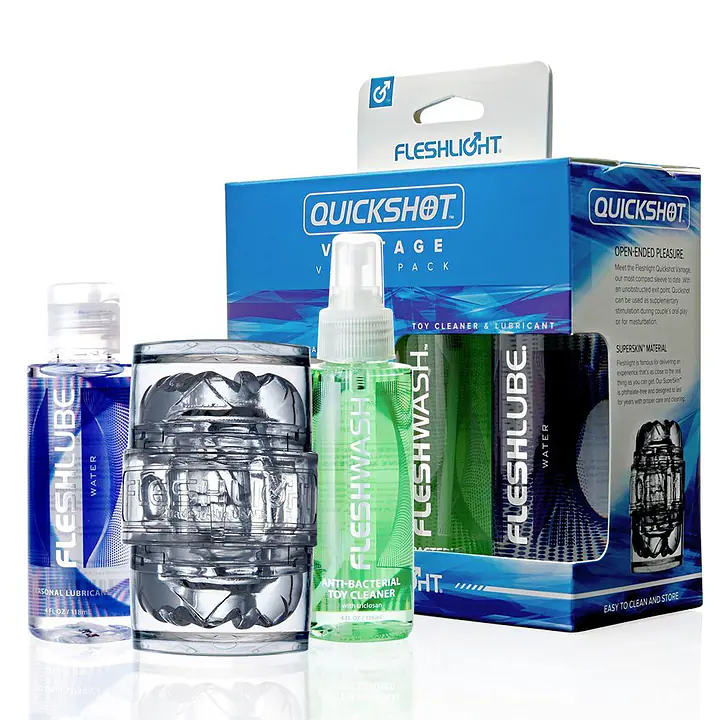 Мастурбатор Fleshlight Quickshot Vantage Value Pack: змазка і засіб для чищення - Master