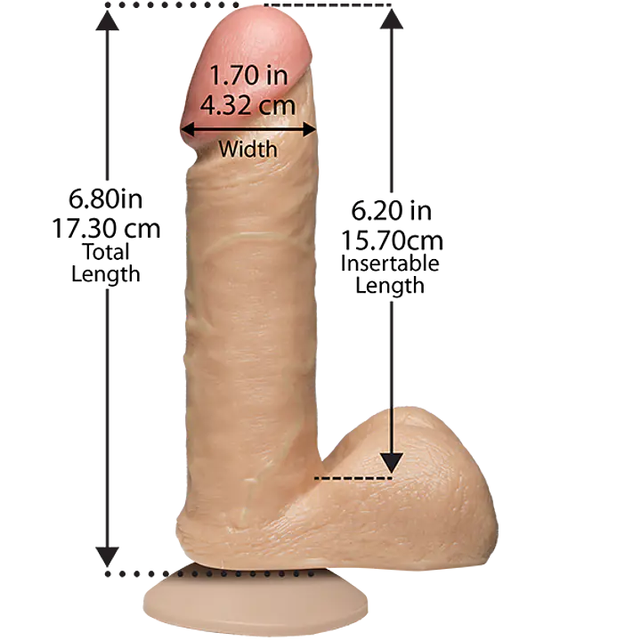 Фалоімітатор Doc Johnson The Realistic Cock 6 inch White - PVC, Vack-U-Lock, діаметр 4,3 см - Master