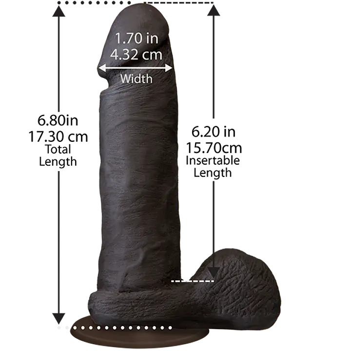 Фалоімітатор Doc Johnson The Realistic Cock 6 inch Black - ULTRASKYN, Vac-U-Lock, діаметр 4,3 см - Master