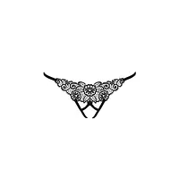Трусики мереживні з доступом Passion Exclusive VIOLANTE THONG L/XL, black - Master