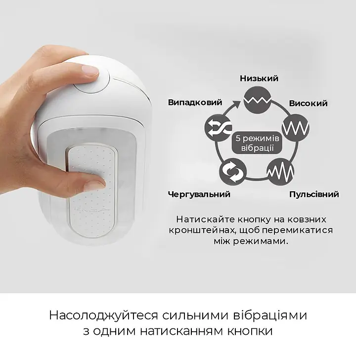 Вібромастурбатор Tenga Flip Zero Electronic Vibration White, змінна інтенсивність, розкладний - Master