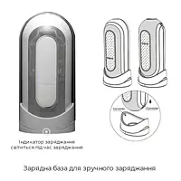 Вібромастурбатор Tenga Flip Zero Electronic Vibration White, змінна інтенсивність, розкладний - Master