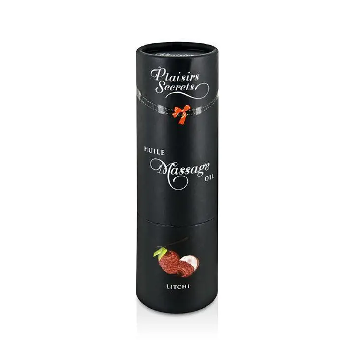 Масажна олія Plaisirs Secrets Litchi (59 мл) з афродизіаками, їстівна, подарункове паковання - Master