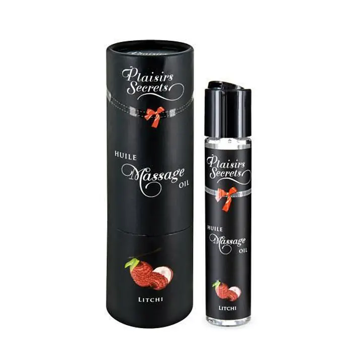 Масажна олія Plaisirs Secrets Litchi (59 мл) з афродизіаками, їстівна, подарункове паковання - Master