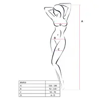 Бодістокінг Passion BS053 white, комбінезон, імітація панчох і пояса - Master