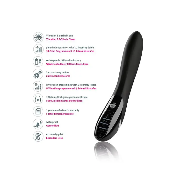 Вібратор з електростимуляцією Mystim Electric Eric eStim Black, міостимулятор - Master
