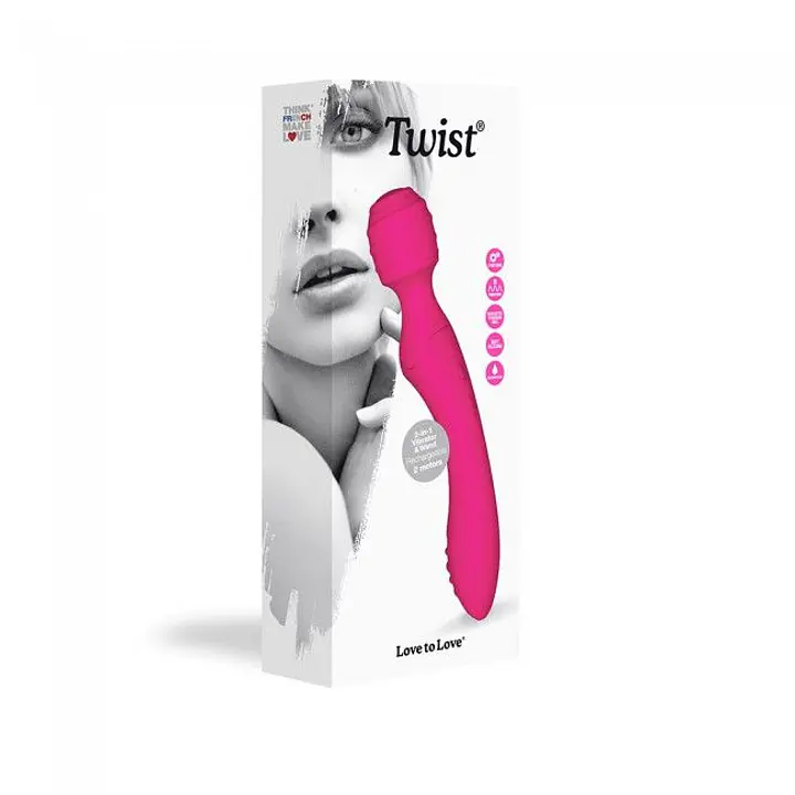 Вібромасажер 2в1 Love To Love TWIST Rose, 2 мотори, стимулювальний рельєф, водостійкий - Master