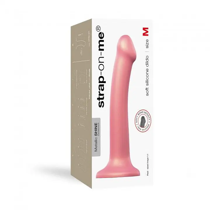 Насадка для страпону Strap-On-Me Mono Density Dildo Rose M, діам. 3,3 см, одношаровий силікон, гнучк - Master