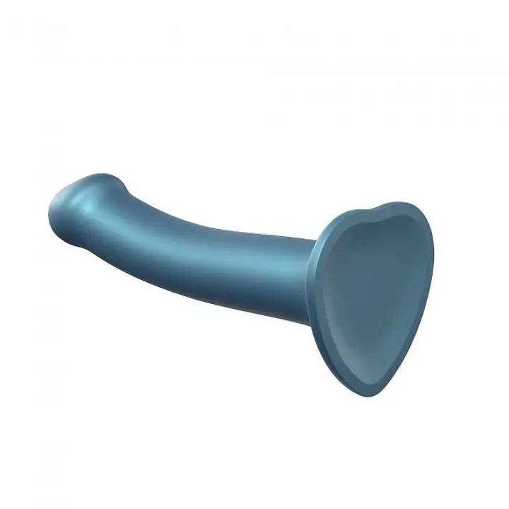 Насадка для страпону Strap-On-Me Mono Density Dildo M Blue, діам. 3,3 см, одношаровий силікон, гнучк - Master