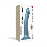 Насадка для страпону Strap-On-Me Mono Density Dildo M Blue, діам. 3,3 см, одношаровий силікон, гнучк - Master