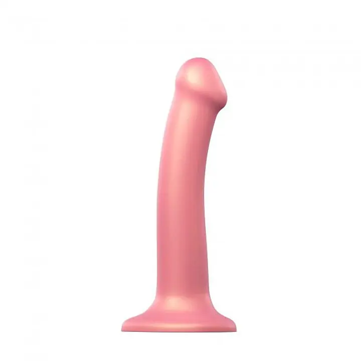 Насадка для страпону Strap-On-Me Mono Density Dildo Rose M, діам. 3,3 см, одношаровий силікон, гнучк - Master