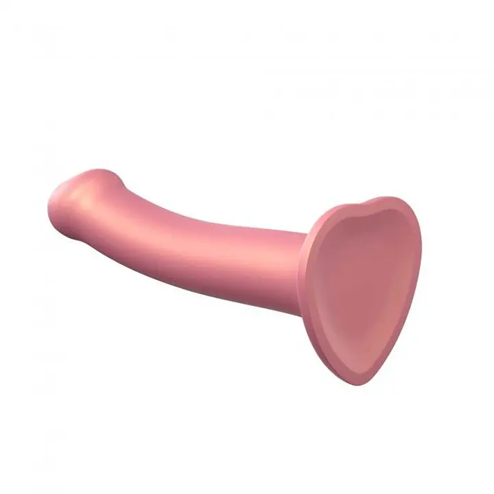 Насадка для страпону Strap-On-Me Mono Density Dildo Rose M, діам. 3,3 см, одношаровий силікон, гнучк - Master