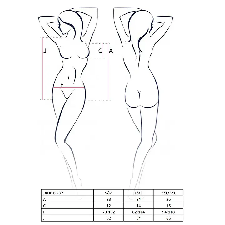 Відвертий боді з елементами стреп Passion Exclusive JADE BODY XXL/XXXL, black - Master