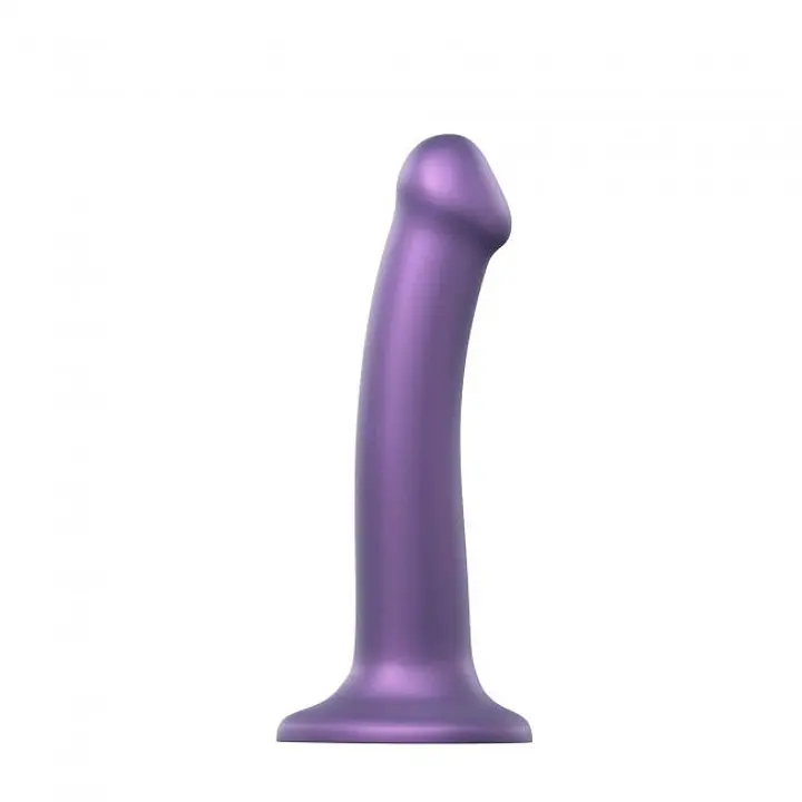 Насадка для страпону Strap-On-Me Mono Density Dildo Violet M, діам. 3,3 см, одношаровий силікон, гну - Master