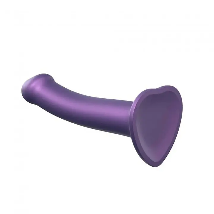 Насадка для страпону Strap-On-Me Mono Density Dildo Violet M, діам. 3,3 см, одношаровий силікон, гну - Master