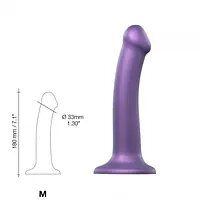 Насадка для страпону Strap-On-Me Mono Density Dildo Violet M, діам. 3,3 см, одношаровий силікон, гну - Master