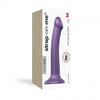 Насадка для страпону Strap-On-Me Mono Density Dildo Violet M, діам. 3,3 см, одношаровий силікон, гну - Master