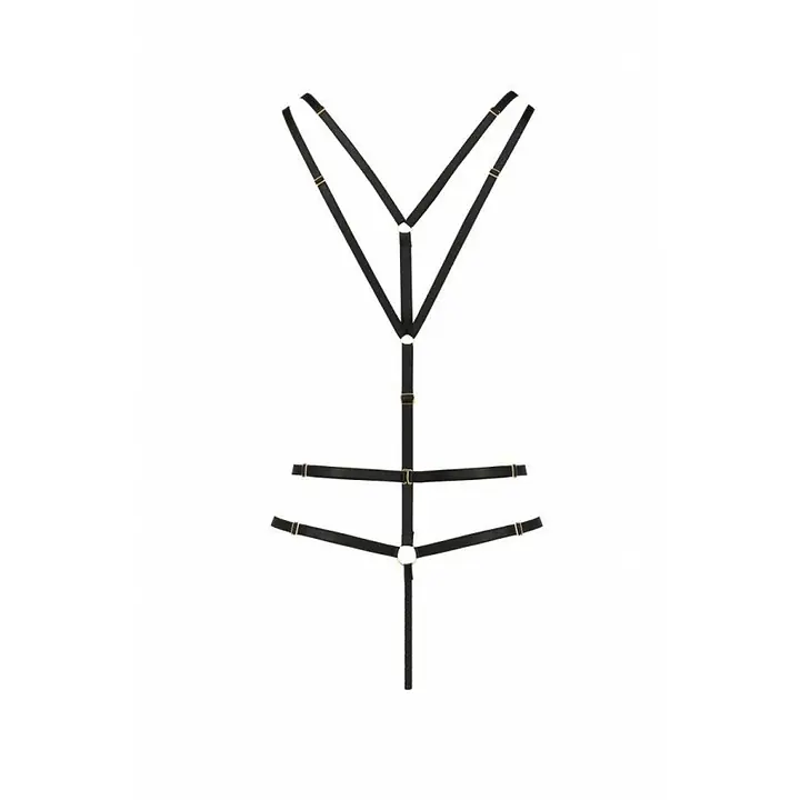 Відкритий боді зі стреп Passion Exclusive MEGGY L/XL, black - Master