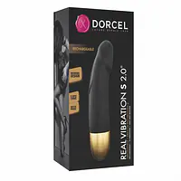 Вібратор Dorcel Real Vibration S Gold 2.0, діаметр 3,7см, перезаряджуваний, для точки G - Master