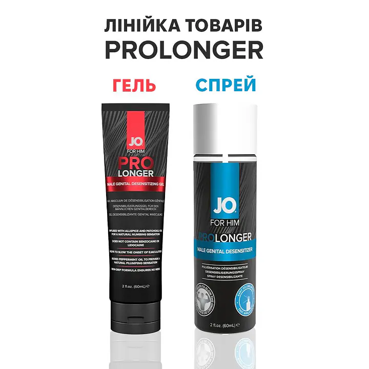 Пролонгер гель JO Prolonger Gel (60 мл) з олією перцевої м’яти, гвоздикового перцю та пачулів - Master