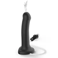 Фалоімітатор, що кінчає Strap-On-Me Dildo Cum Black, діаметр 3,6 см, силікон, насадка для страпону - Master