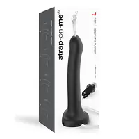 Фалоімітатор, що кінчає Strap-On-Me Dildo Cum Black, діаметр 3,6 см, силікон, насадка для страпону - Master