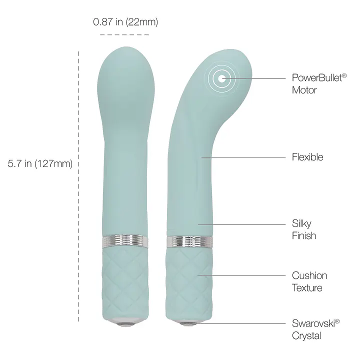 Розкішний вібратор Pillow Talk - Racy Teal з кристалом Swarovski для точки G, подарункове паковання - Master