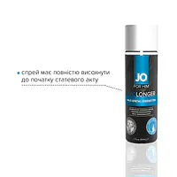 Пролонгувальний спрей JO Prolonger Spray with Benzocaine (60 мл) не містить мінеральних масел - Master