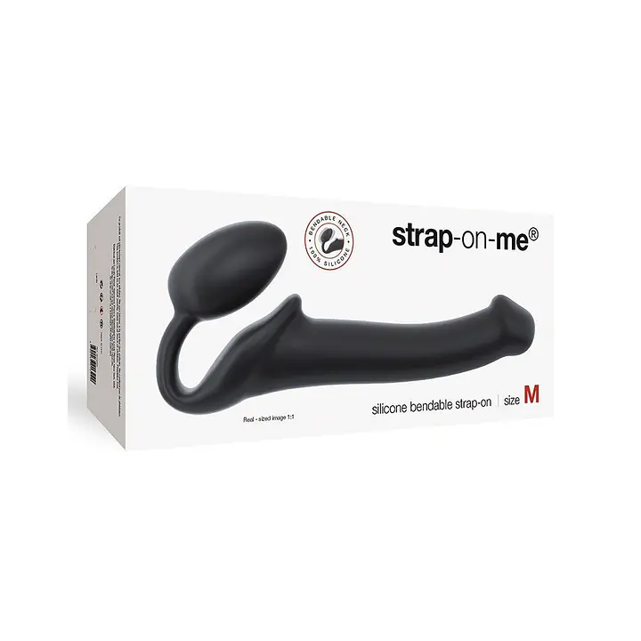 Безремінний страпон Strap-On-Me Black M, повністю регульований, діаметр 3,3 см - Master