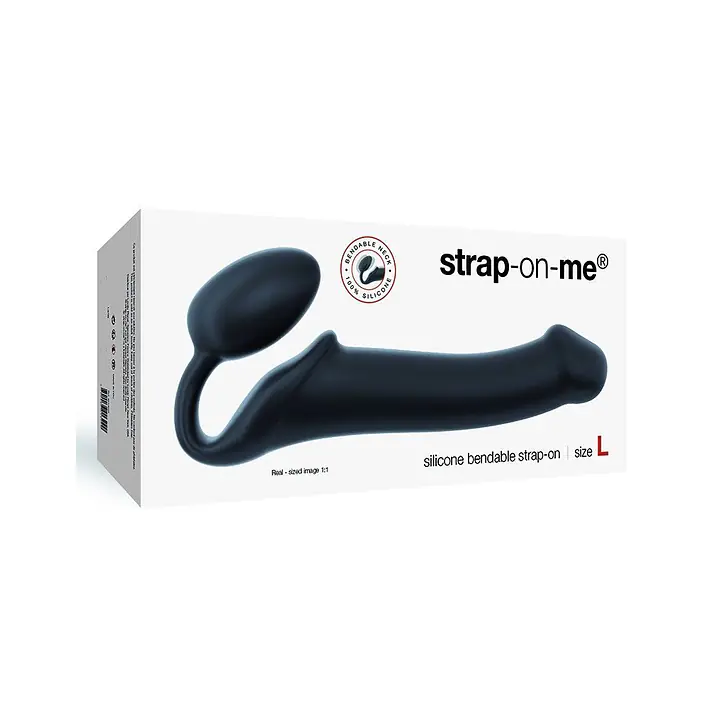 Безремінний страпон Strap-On-Me Black XL, повністю регульований, діаметр 4,5 см - Master
