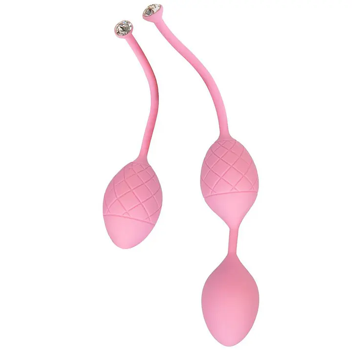 Розкішні вагінальні кульки PILLOW TALK - Frisky Pink з кристалом, діаметр 3,2 см, вага 49-75гр - Master