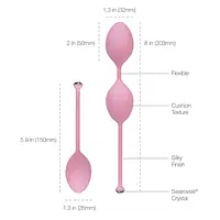 Розкішні вагінальні кульки PILLOW TALK - Frisky Pink з кристалом, діаметр 3,2 см, вага 49-75гр - Master